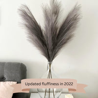 1 x RAW Customer Returns Pampas grass large 100cm, Pampas grass XXL, 3 stems of pampas grass grey, pampas grass decoration artificial, boho decoration modern living room Amazon pampas grass for floor vase - RRP €25.2