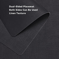 1 x RAW Customer Returns Myir JUN Washable placemats, washable double-sided placemats, faux leather, anti-fouling and non-slip placemats, leather look set of 4, black black  - RRP €18.95