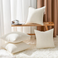 1 x RAW Customer Returns Topfinel cushion cover 40x40 cream white set of 4 corduroy grainy cushion covers cushion cover decorative cushion cover sofa cushion couch cushion for sofa bedroom living room balcony children fluffy - RRP €24.99