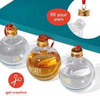 1 x RAW Customer Returns The TWIDDLERS - 8 Christmas DIY Liquor Balls, 250ml Large Ornaments with Stickers - Personalized Fillable Clear Christmas Tree Gift Decorations, Gift for Christmas - RRP €22.18