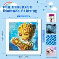 5 x Brand New NAIMOER Cartoon Diamond Painting Kits with Frame, Framed Cartoon Diamond Painting for Kids Adults, 5D Anime Diamond Painting Adults Mosaic Craft for Home Decor 8x8inch - RRP €102.0