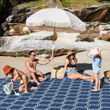 1 x RAW Customer Returns Picnic blanket 300x280 waterproof, Boho beach blanket sand-free XXL for 4-8 people, light and foldable beach mat washable for travel, camping, hiking, vacation - RRP €28.73