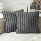 1 x RAW Customer Returns MIULEE Plush Velvet Cushion Cover Faux Fur Soft Modern Sofa Cushion Decorative Cushion Smooth Zip Washable Decorative Cushion Cover for Living Room Bedroom Sofa Set of 2 50 x 50 cm Grey - RRP €20.65