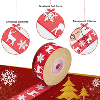 1 x Brand New WANDIC 2 Rolls Christmas Ribbon, Christmas Swirl, Translucent Ribbon, Yarn Ribbon for DIY Craft Gift Wrapping Christmas Wreath Garland Decoration - RRP €16.8