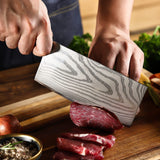 1 x RAW Customer Returns Sunnecko 18cm Chinese Damascus Cleaver Kitchen Knife, 73 Layers Stainless Steel Professional Kitchen Knife Meat Cleaver Beef Knife with Ergonomic Handle - RRP €104.99