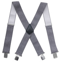 2 x Brand New Chalier 50mm Men s X-Back Elastic Adjustable Suspenders with Clips Size One Size Grey - RRP €30.24