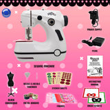 1 x RAW Customer Returns Miraculous Ladybug, Marinette Mini Sewing Machine - for Kids, Double Speed, Portable, with Fabric Europe Adapter - M02106 - Wyncor - RRP €54.99