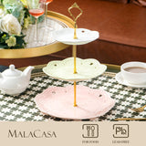 1 x RAW Customer Returns MALACASA, Sweet.Time Series, Porcelain Cupcake Stand 3 Tier Fruit Cake Stand, Round Serving Stand 3 Tier Cake Plate Cake Stand, 6 8 10 Inch Dessert Stand for Muffins Fruit, 3 Colors - RRP €36.99