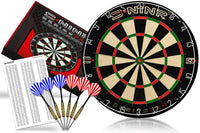 1 x RAW Customer Returns NINR Dartboard -Professional Set- IMPORTANT Best sisal from Kenya 15 larger fields I 6 darts included in the set I Steeldartboard Series Pro with checkout card I Durable tournament dartboard - RRP €32.23