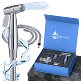 1 x RAW Customer Returns Aqua Earth Bidet Hand Shower Set Toilet Bathroom Bidet WC Shower Attachment Washing Shower Head with Adjustable Pressure Holder, Hose Bidet Fittings for Toilet, Personal Hygiene Diaper Cleaning - RRP €27.89