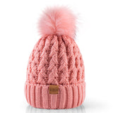 4 x Brand New REDESS Women s Winter Pompom Beanie Hat Fleece Lined Warm Hats, Thick Casual Snow Knit Hat for Women - RRP €68.48