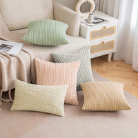 1 x Brand New EMEMA Corduroy Cushion Covers for Sofa Decorative Throw Pillow Cases Modern Elegant Soft Square for Bedroom Home Living Room 40x40 cm 2 Pieces Light Grey - RRP €22.8