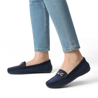 1 x RAW Customer Returns DREAM PAIRS Women s Loafers Comfortable Moccasins Slippers Women s Low Shoes Foldable Classic Loafers Blue-Suede 40 EUR SDLS2205W-NEW-E - RRP €39.99