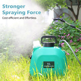 1 x RAW Customer Returns SYLSTAR Pressure Sprayer 5 Liters, Electric Plant Sprayer with 3 Mist Nozzles, USB Rechargeable Handle and Telescopic Rod, Garden Sprayer, Weed Sprayer Water Sprayer with Adjustable Shoulder Strap Green  - RRP €34.28