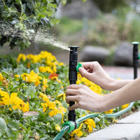 1 x RAW Customer Returns RESTMO garden sprinkler, lawn sprinkler with ground spike, flexible DIY irrigation set, 360 adjustable lawn sprinkler hose set, for plants, flower beds, vegetables and large garden area irrigation - RRP €49.99