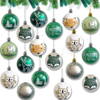 1 x RAW Customer Returns 16 Christmas Baubles - Decorative Accessories for the Christmas Tree - Christmas Decorations in Silver Green - Different Shapes of Christmas Tree Baubles - RRP €18.68