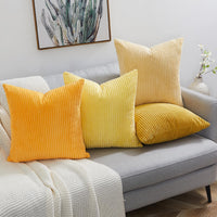 1 x RAW Customer Returns Topfinel cushion cover 50 x 50 cm yellow set of 4 corduroy cushion covers cushion cover cover sofa cushion decoration for sofa bedroom living room balcony children fluffy color gradient - RRP €29.99