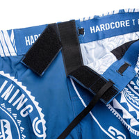 1 x RAW Customer Returns Hardcore Training Fight Shorts Ta Moko Blue Men s Combat Shorts Martial Arts MMA BJJ Boxing Muay Thai Grappling Fitness No Gi - RRP €39.95