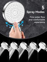 1 x RAW Customer Returns Magichome Anti-limescale Shower Head, 5 High Pressure Spray Jets with 3-Layer Filtration and Additional Stones, White - RRP €13.84