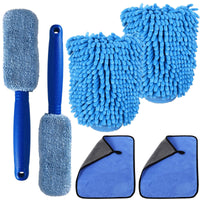 3 x Brand New PHINGEER Car Cleaning Kit, 2pcs Car Wash Gloves, 2pcs Car Wash Brush, 2pcs Glass Cleaning Cloth for Car Cleaning, Car Care - RRP €61.2