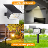 1 x RAW Customer Returns ZEEQII solar spotlights for outdoors, 6 pieces 3000K warm white solar spotlights for outdoors, IP65 waterproof 46 LED solar lamps for outdoors in the garden, light sensor solar lights for paths and entrances - RRP €49.99