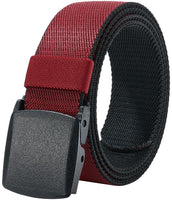 1 x RAW Customer Returns LionVII Elastic Belt for Men, Plastic Buckle, One Belt Has 2 Colors at the Same Time, Reversible, No Metal, Black and Red, L - RRP €27.6