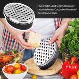 1 x RAW Customer Returns DIFCUL Cheese Grater with Container Kitchen Grater with 2 Sizes for Shredded Cheese Ginger Lemon Carrot Vegetables - RRP €11.78