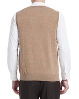 1 x RAW Customer Returns Kallspin Men s Wool Blend V-Neck Sleeveless Pullover Vest Coffee, 3XL  - RRP €33.99