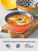 1 x RAW Customer Returns DOWAN cereal bowls set of 6, 680 ml cereal bowl, 15.2 cm cereal bowls colorful large, bowl set for dinner Christmas, serving bowl set for soup, salad, soup, cornflakes - RRP €39.99