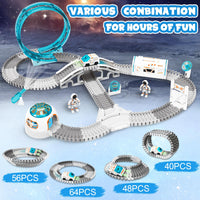 1 x Brand New Space Toy, 205-Piece Electric Toy with Space Station, Astronaut Minifigures, DIY Railway Set with Interchangeable Railway Tracks, Birthday for Kids Girls Boys Ages 3  - RRP €40.33