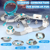 1 x Brand New Space Toy, 205 Piece Electric Toy with Space Station, Astronaut Mini Figures, DIY Railway Set with Interchangeable Railway Tracks, Birthday for Children Girls Boys Ages 3  - RRP €40.33