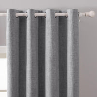 1 x RAW Customer Returns MIULEE Blackout Curtains with Eyelets Linen Look Set of 2 245 x 140 cm Light Grey Curtain Opaque with Eyelets Thermal Curtain Cold Protection Curtains Living Room Bedroom Heat Insulating - RRP €54.0