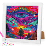 1 x RAW Customer Returns Lxmsja 5D DIY Diamond Art Painting Adult Set with Frame, Landscape Diamond Painting Pictures Adults Children, DIY Mosaic Making Diamond Pictures Arts Craft for Home Wall Decor 18 x 18 cm - RRP €20.4