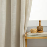 1 x RAW Customer Returns VOILYBIRD Natural Linen Structure Curtains with Eyelets Linen Curtains for Living Room Beige, HxW 175x140 cm, 2 Pieces  - RRP €30.24