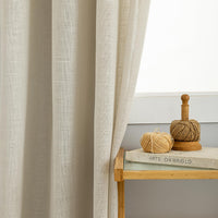 1 x RAW Customer Returns VOILYBIRD Natural Linen Structure Curtains with Eyelets Linen Curtains for Window Living Room Beige, H x W 245 x 140 cm, Pack of 2  - RRP €36.99