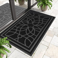 1 x RAW Customer Returns DEXI outdoor doormat, non-slip, 90 x 150 cm, dirt trapping mat, outdoor washable, weatherproof doormat outside inside, for front door, balcony or patio door, black - RRP €76.52