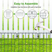 1 x RAW Customer Returns Garden fence metal fence elements garden fences decorative fence complete set fence, garden fence animals fence decorative garden fence metal for terrace yard garden 10 pieces  - RRP €40.23