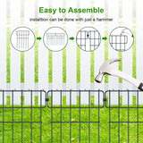 1 x RAW Customer Returns Garden fence metal fence elements garden fences decorative fence complete set fence, garden fence animals fence decorative garden fence metal for terrace yard garden 10 pieces  - RRP €40.23