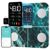 1 x RAW Customer Returns Body Fat Scale, Scale for People with Body Fat and Muscle Mass, 15 Body Data with Body Fat Analysis, Smart Scale with App, Large Display, Green - RRP €60.99