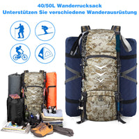 1 x RAW Customer Returns SPGOOD hiking backpack 40L 50L, men s women s trekking backpacks with rain cover, lightweight hiking backpack, high capacity waterproof camping backpack, travel backpack bicycle backpack, khaki - RRP €47.99