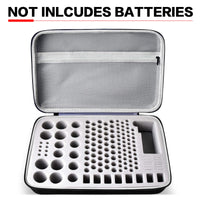 1 x RAW Customer Returns Battery box storage box carrying case with tester BT-168, batteries variety pack bag, holds 140 AA, AAA, C, D, 9V, lithium 3V button batteries, battery caddy container gray  - RRP €27.91