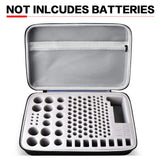 1 x RAW Customer Returns Battery box storage box carrying case with tester BT-168, batteries variety pack bag, holds 140 AA, AAA, C, D, 9V, lithium 3V button batteries, battery caddy container gray  - RRP €27.91