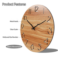 1 x RAW Customer Returns Vihimi 12 Large Wooden Wall Clock, Vintage Clock with Branch Shaped Hands, Silent Movement, Battery Operated, Easy to Hang, Home Decoration Wall Clock for Kitchen Bedroom Living Room - RRP €26.08