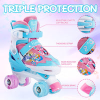 1 x RAW Customer Returns Runcinds Kids Roller Skates for Girls Women, 4 Sizes Adjustable with Light Up Wheels, Toddler Roller Skates for Beginners - RRP €56.4