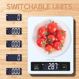 1 x RAW Customer Returns CHICLEW Digital Kitchen Scales Glass, 5KG Digital Kitchen Scales, Electronic Household Scales for Kitchen, Scales Kitchen Scales Waterproof with LCD Display, 1g Accurate and Tare Function - RRP €13.7