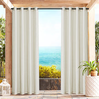 1 x RAW Customer Returns PONY DANCE outdoor curtains with Velcro fastener set of 2 H 213 x W 140 cm patio curtains waterproof linen curtains beige semi-transparent balcony curtain outdoor curtains for gazebo - RRP €38.27