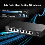 1 x RAW Customer Returns MokerLink 8 Port 2.5G Manged Ethernet Switch with 10G SFP, 8 x 2.5G Base-T Ports Compatible with 10 100 1000Mbps, Metal Web Managed Fanless Network Switch - RRP €117.05