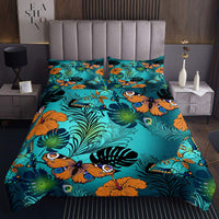 2 x Brand New Homewish Petrol Butterfly Bedding Set Floral Palm Leaf Coverlet Set FOR Kids Girls Women Fantasy Moth Insect Botanical Bedspread Fairy Garden Theme Quilt With 1 Pillowcase 170 210 - RRP €79.98