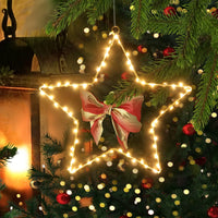 1 x RAW Customer Returns DreiWasser Battery Operated Christmas Star Window Lights, 2 Pieces of 120 LED Christmas Decorations in Warm White Light with 1 m Power Cable and Timer for Parties, Patio, Veranda and Indoors - RRP €21.99