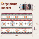 1 x RAW Customer Returns LARUTAN Waterproof Picnic Blanket, 200 x 300 cm, Seattle Beach Blanket with Carrying Handle, Beach Mat, for Family Holidays, Garden and Picnic - RRP €37.99